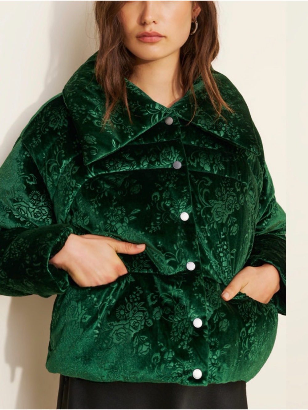 Yasmin Velvet Puffer Jacket NWT Med
